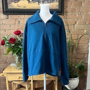 Beyond Yoga Women’s Trek Super Soft 1/4 Zip Uplift Crop Pullover Teal